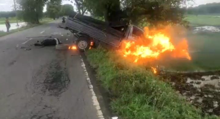 Mobil Pick Up Kecelakaan Tunggal di Poros Jeneponto-Takalar, 5 Orang Tewas dan 4 Terluka